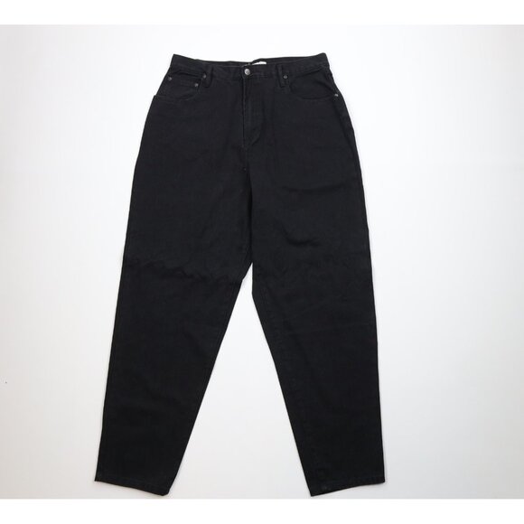 Deadstock Vtg 90s Columbia Womens 18 Spell Out Relaxed Tapered Leg Jeans Black - Picture 1 of 11